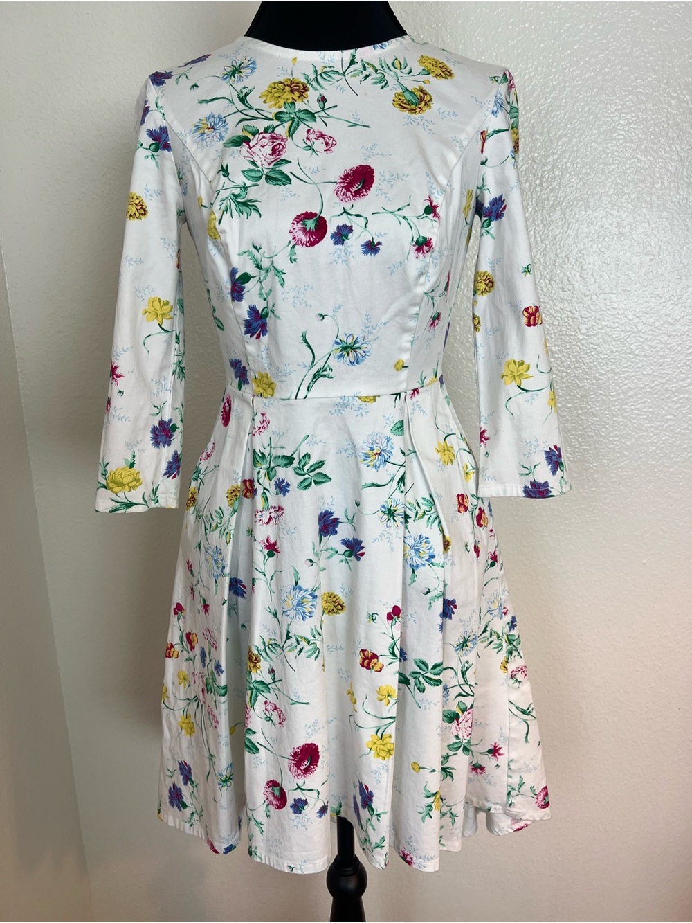 White Floral Asymmetrical Fit Dress